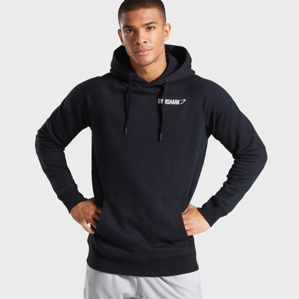 Men's Gymshark Black Crest Hoodie